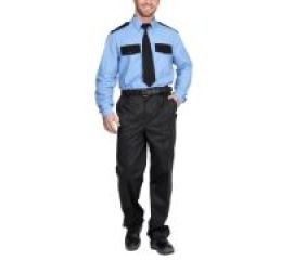 Рубашка охранника с дл рукавом голубая/черная Арго+