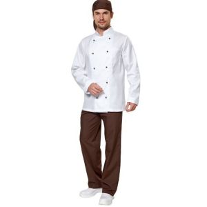 Костюм ПОВ502 «Поварской» белый/шоколад 56-58/170-176 Эксперт