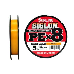 Шнур SUNLINE PE X8 150m Оrange0,3 5LB SIGLON