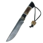 Нож Вепрь 95х18 дамаск рог