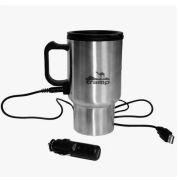 Автокружка TRC-064 подогрев + USB Tramp