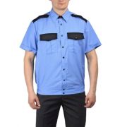 Рубашка охранника короткий рукав Арго+ голубая/черн на выпуск (41) 50/170-176