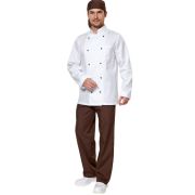 Костюм ПОВ502 «Поварской» белый/шоколад 52-54/182-188 Эксперт