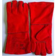 Перчатки-краги спилковые красные кнр